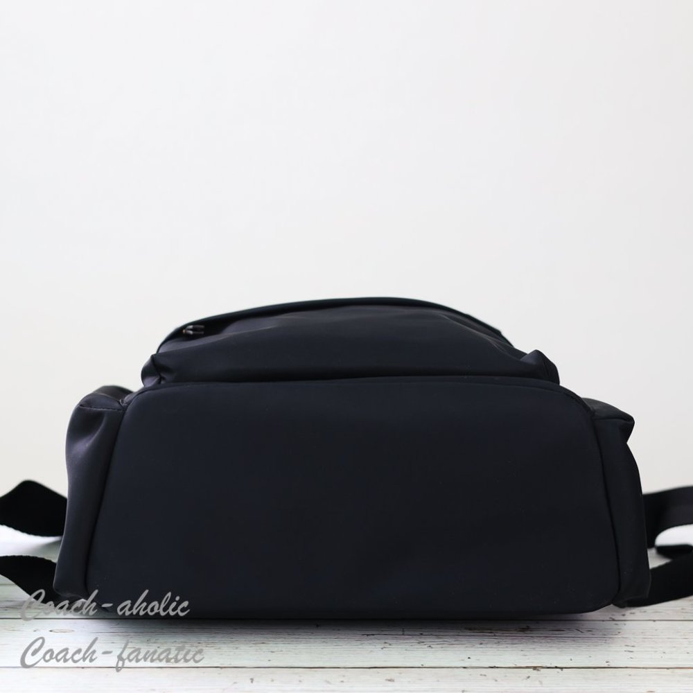 NWT Tory Burch Ella Logo Dual Zip Compartment Nylon Backpack in Black - Picture 10 of 13